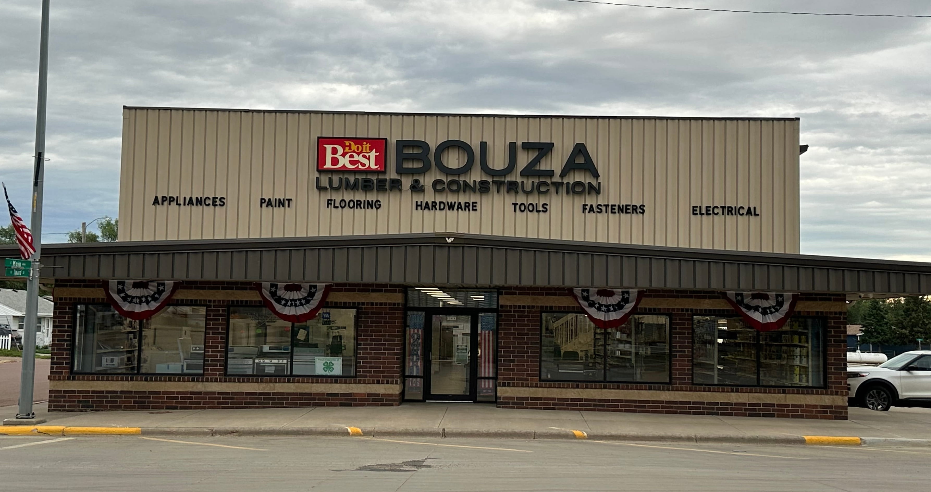 Bouza Lumber and Construction storefront in Wagner, SD